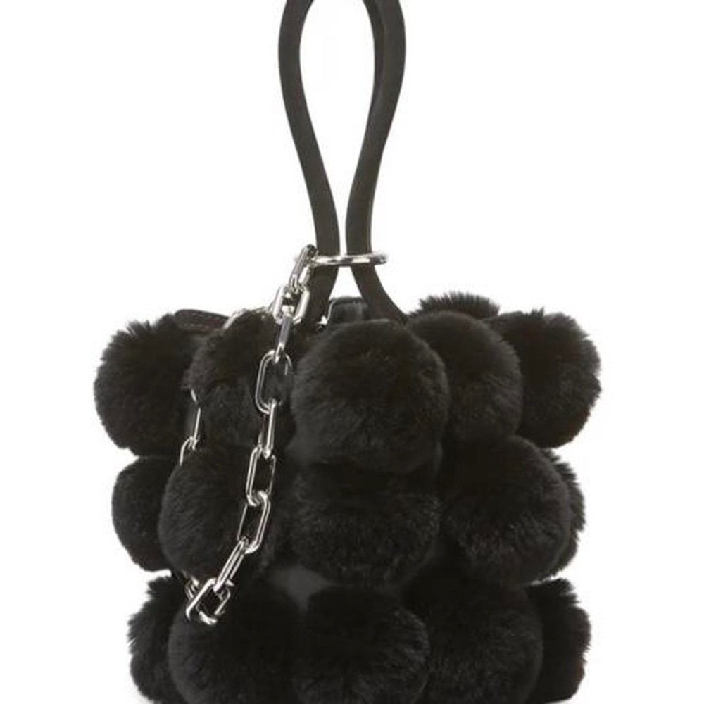 ALEXANDER WANG Roxy Mini Fur Pompom Bucket Bag